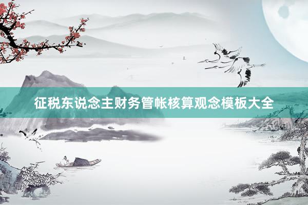 征税东说念主财务管帐核算观念模板大全